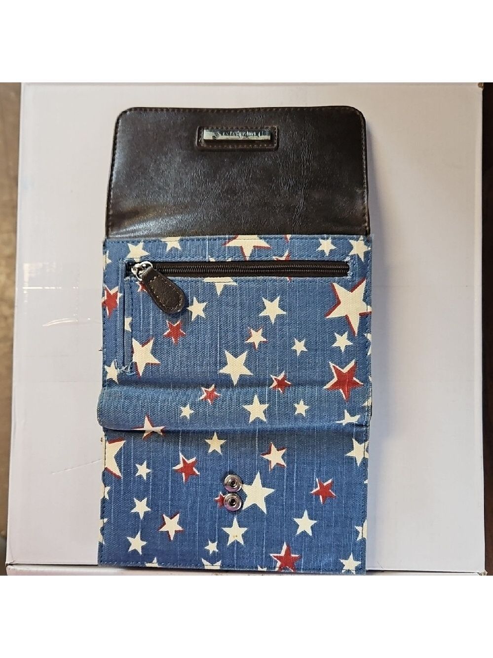Vintage Longaberger Brown and Blue Women's Wallet - Picture 5 of 10